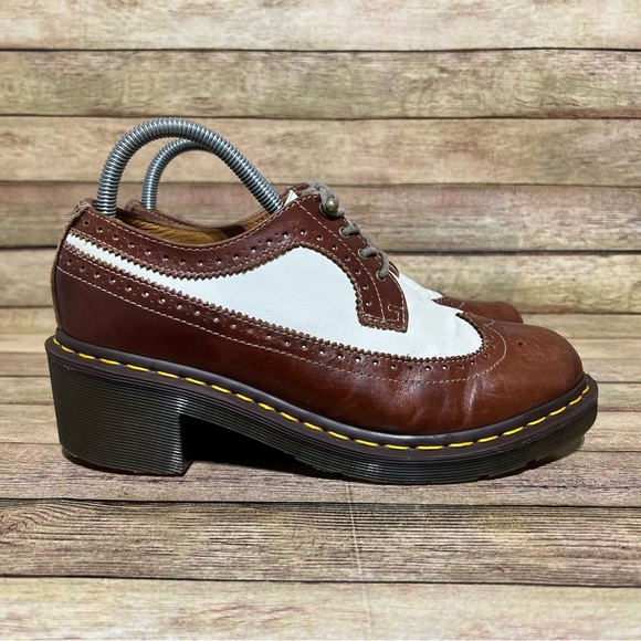 Dr. Martens Brown Leather Shannon Heeled Oxford’s - Picture 3 of 9